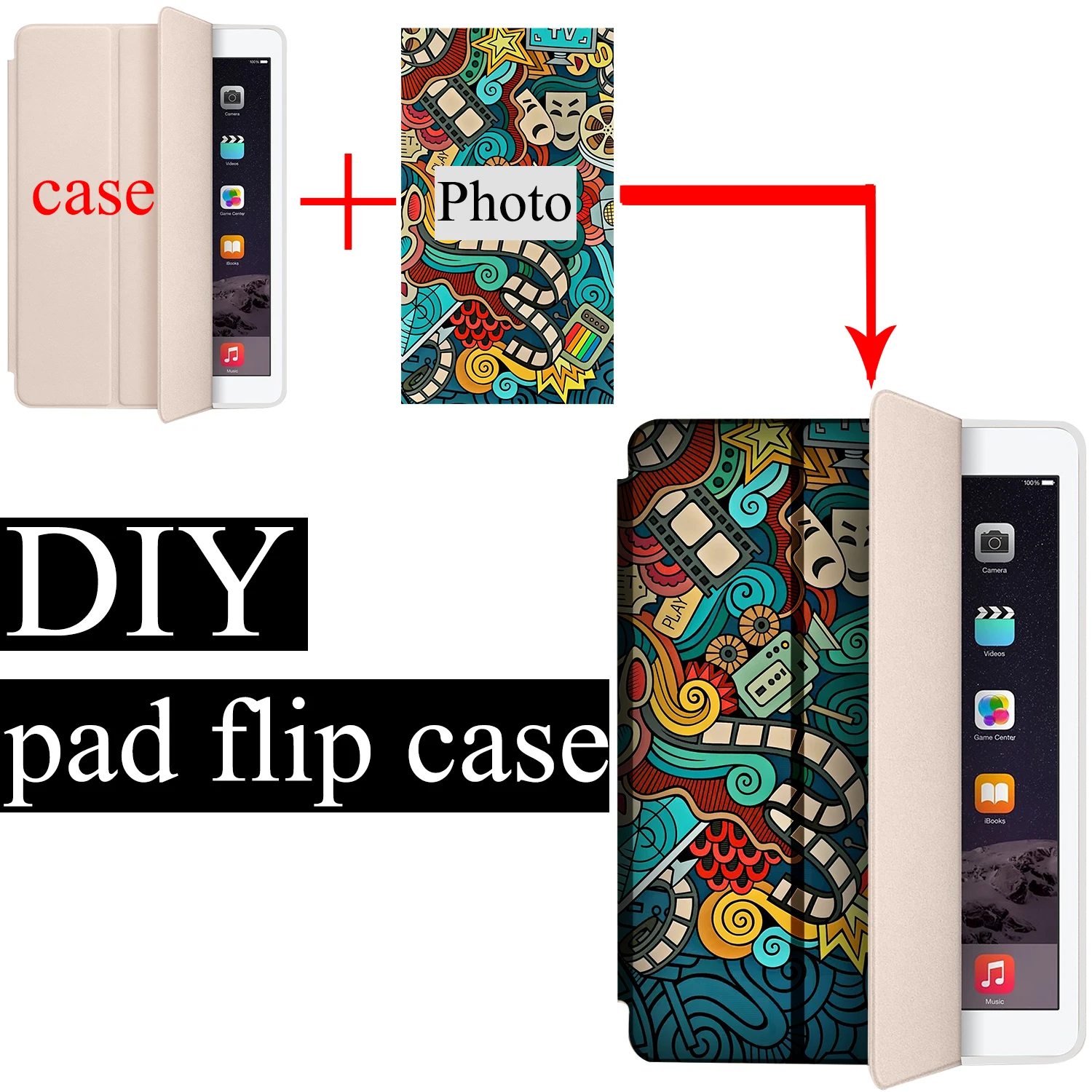

DIY Customized tablet case for Apple ipad 2017 9.7 fundas smart sleep Wake cover Stand Print photo capa For ipad5 A1822 A1823