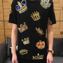 Весна 19ss новые модные футболки arrival Crown Королевская Футболка с принтом для мужчин брендовая дизайнерская известная хлопковая футболка