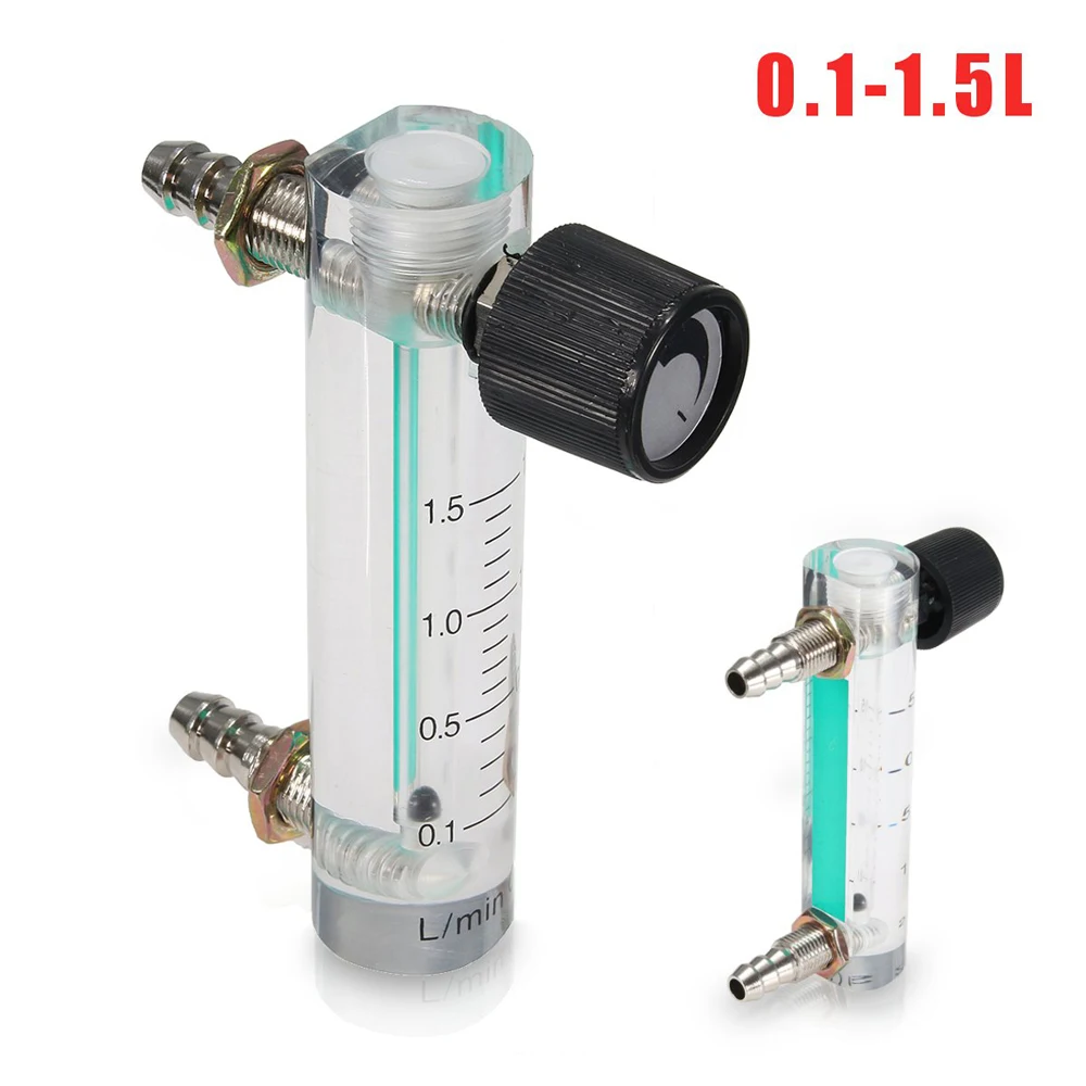 

0-1.5LPM 1.5L Oxygen Flow Meter Flowmeter with Control Valve for Oxygen Air Gas