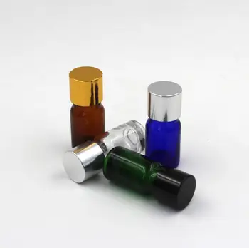 

500pcs 5ml glass essential oil bottle with aluminum cap empty essential oil cosmetic container new