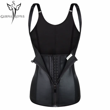 

Latex Waist Trainer Zipper Modeling Strap Corset Cincher Slimming Sheath Belly Women Underbust Shaper Binder Body Shapewear Vest
