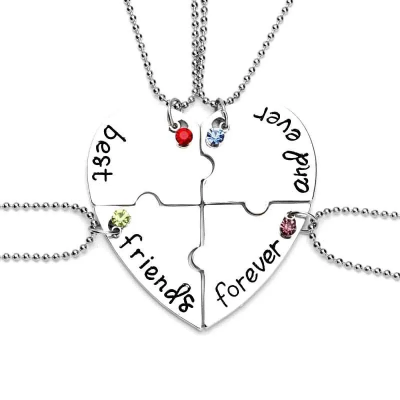 

Ornaments Forever Good Friend Love Split Joint Necklace women colar choker jewelry kolye chain boho groot anime SHL042 shouzh
