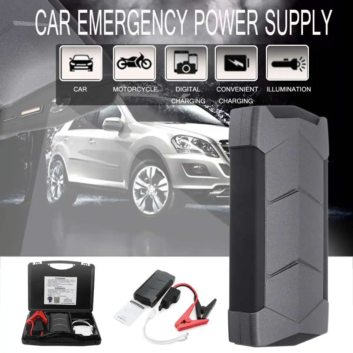 Mini Emergency Starting Device Car Jump Starter 12V Portable Power Bank Car Charger for Car Battery Booster Auto Starting Device