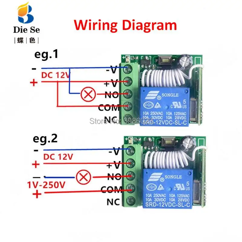 433MHz Universal Wireless Remote Control DC 12V 1CH Relay Receiver Module RF Switch 1 Button Remote Control Gate Garage opener 433MHz Universal Wireless Remote Control DC 12V 1CH Relay Receiver Module RF Switch 1 Button Remote Control Gate Garage opener