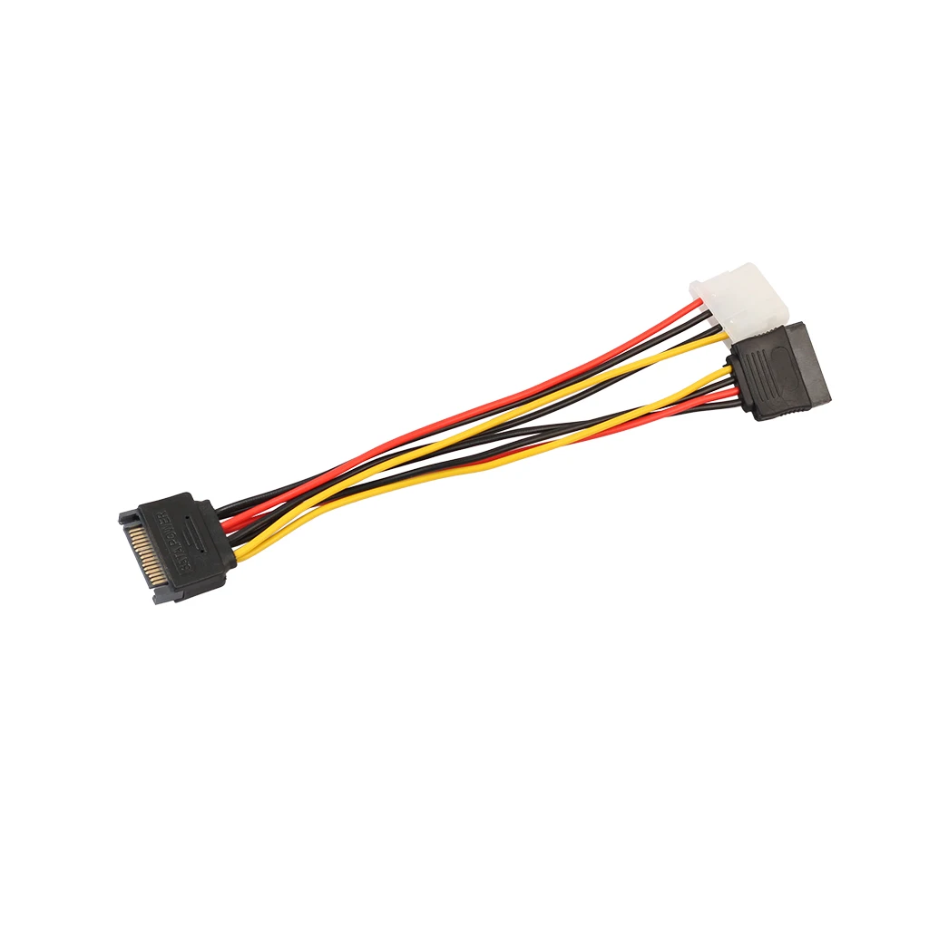 15 Pin Sata Male to Female и 4Pin LP4 силовой сплиттер Y кабель 18 см|Компьютерные кабели разъемы| |