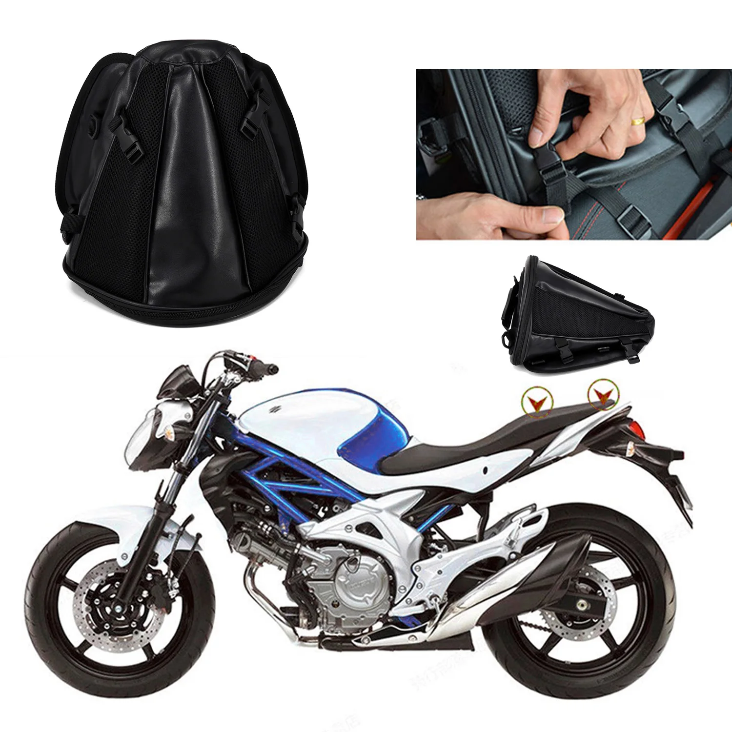 

Motorcycle Bike rear trunk Waterproof Back Seat Carry Luggage Tail Saddlebag x1