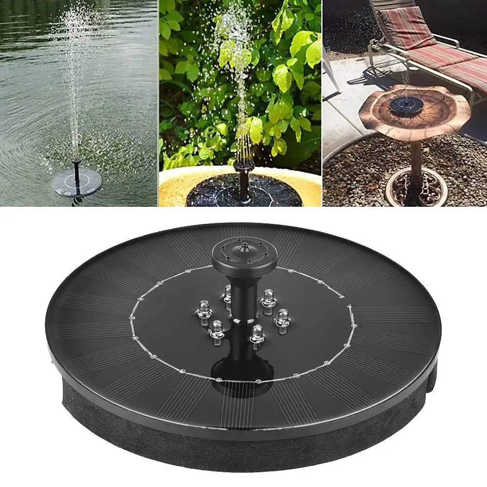 

Round Shape Solar Fountain Solar Water Fountain Pump with 6 LED Lights for Garden Pool Pond Watering Outdoor solar Panel Pumps