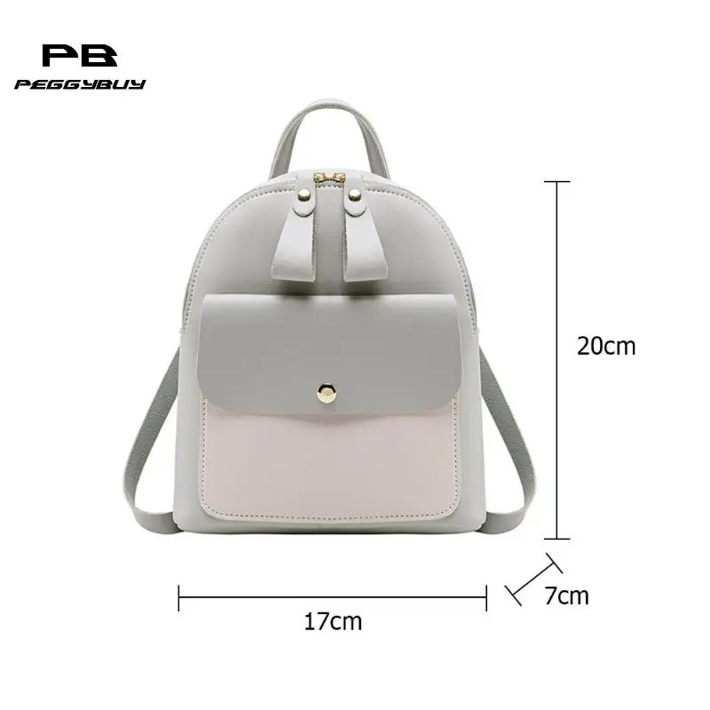 De las mujeres de la moda Mini Mochila de cuero de la PU de la Universidad hombro bolso mochila escolar de las señoras Casual bolsa de viaje mochilas de mujer