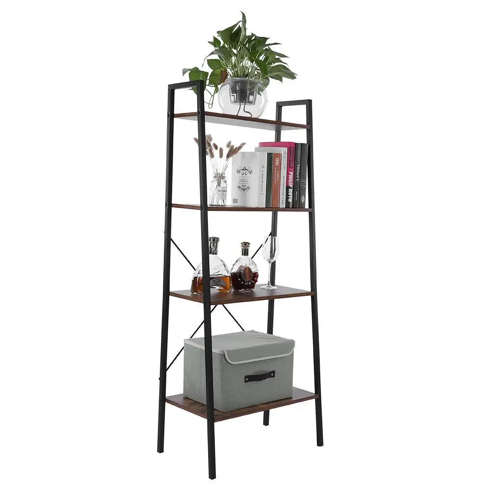 

4 Tier Shelf Ladder Bookcase Shelves Multifunctional Storage Rack for Home Living Room Bedroom