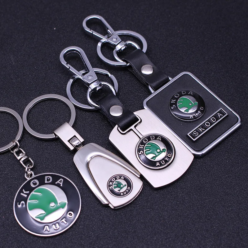 

2019 Car KeyChain Key Chain Keyring Rings For Skoda Rapid Superb Fabia Octavia For Skoda Logo Tire Accessories Car Styling