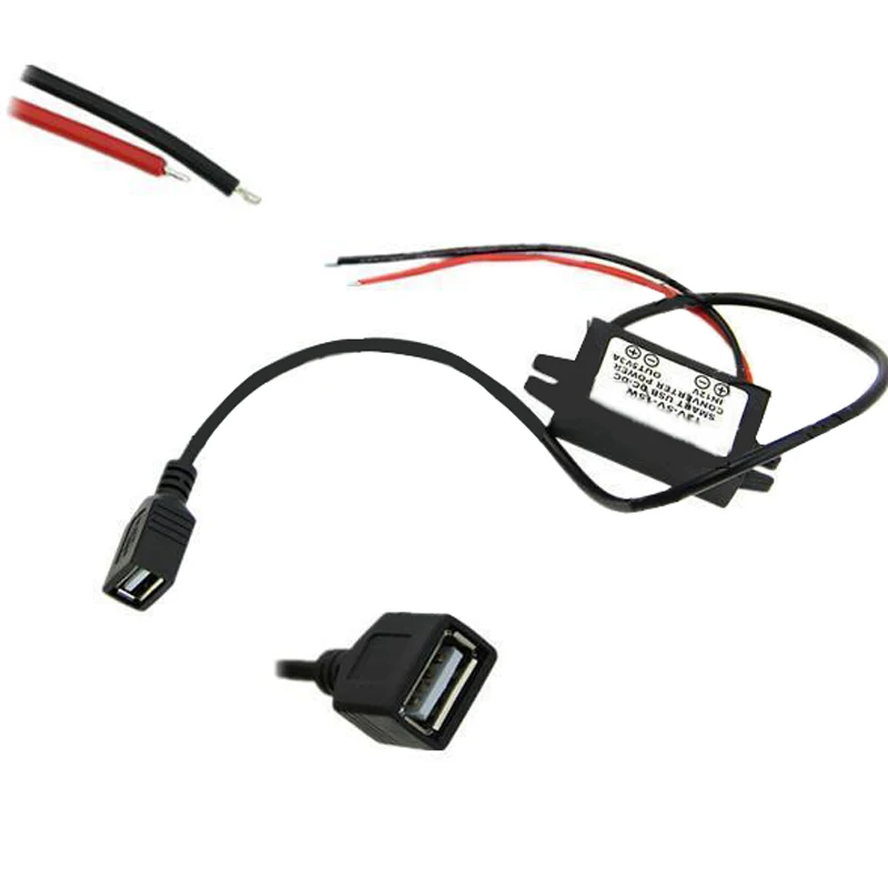 

DC-DC 12V to USB 5V 3A 15W Converter Regulator Step Down Kit Car GPS Smartphone