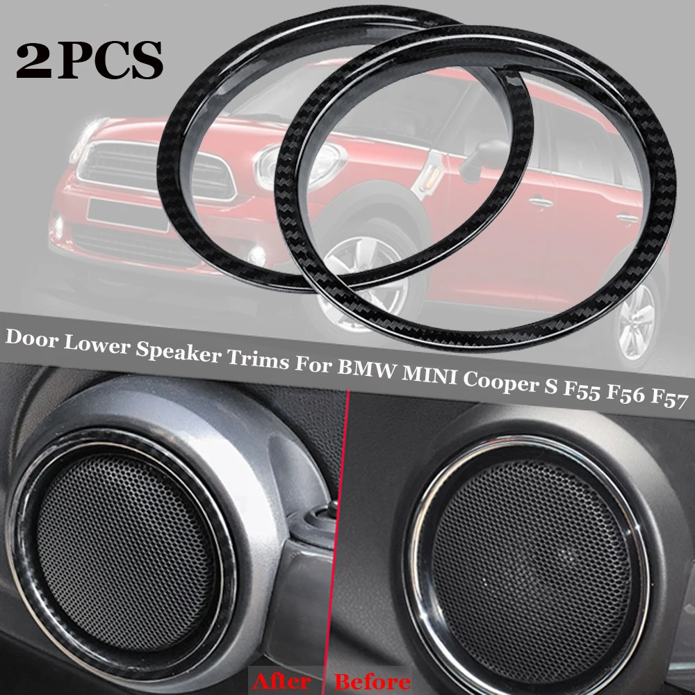 

2pcs Carbon Fiber Abs Door Lower Speaker Trim For BMW MINI Cooper S F55/ F56 F57