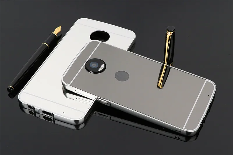 Зеркальный чехол с металлической рамкой для Motorola G6 Plus зеркальной задней крышкой
