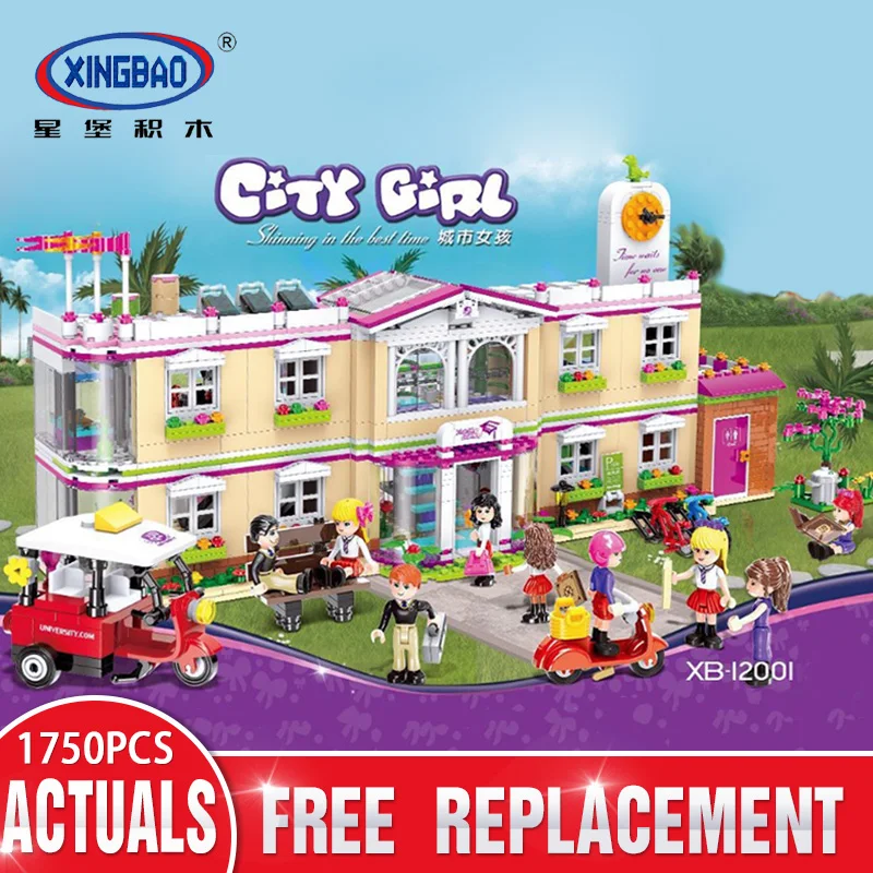 

1750Pcs XINGBAO 12001 Friend Girl Series The Teaching Building Set Building Blocks BricksCompatible Legoing Toy For Kids As Gift
