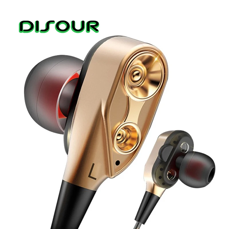 

Dual Drive Wired Earphone 3.5mm Stereo With Mic In Ear Earphones Hifi Earbud Headset For IPhone Xiaomi auriculare fone de ouvido