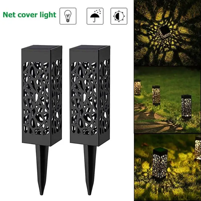 

2pcs Warm Light Solar Light LED Net Cover Outdoor Waterproof Ground Lamp Solar Powered Lamp Waterproof Garden Lawn Yard Light