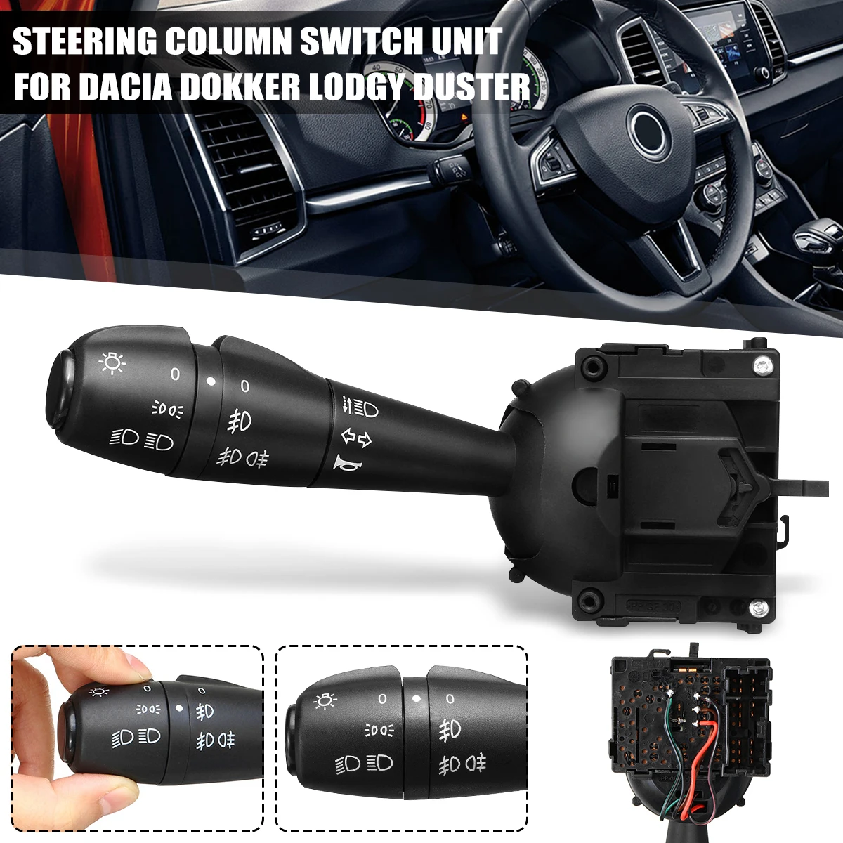 

#8201167988 Steering Column Fog Lamp Switch Indicator Light Stalk Unit For Dacia for Renault 2010 2011 2012 2013 2014 2015-2017