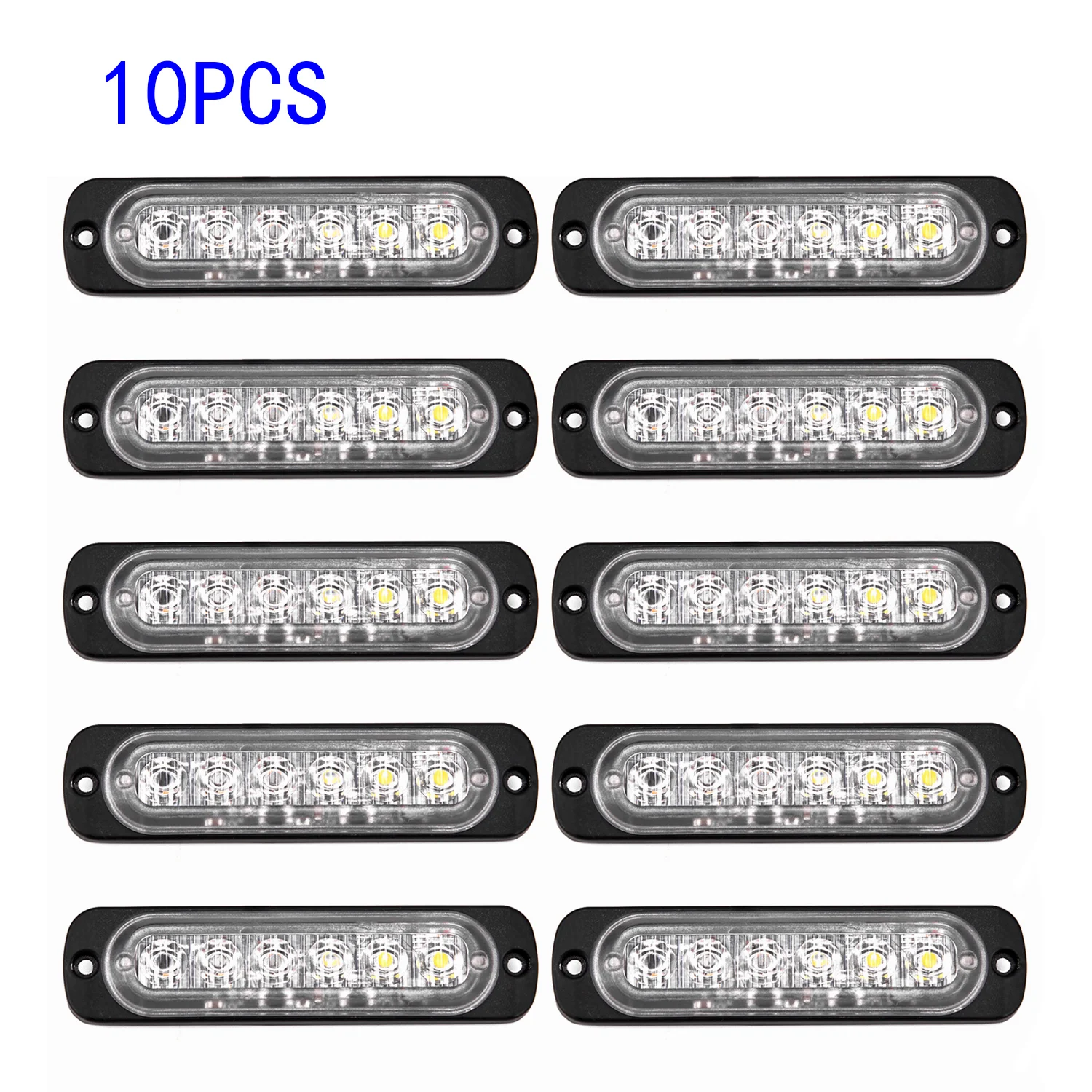 10 шт Фирменная новинка желтый и белый 6 светодиодный автомобиля Предупреждение опасности аварийный прерывистый световой сигнал свет лампы