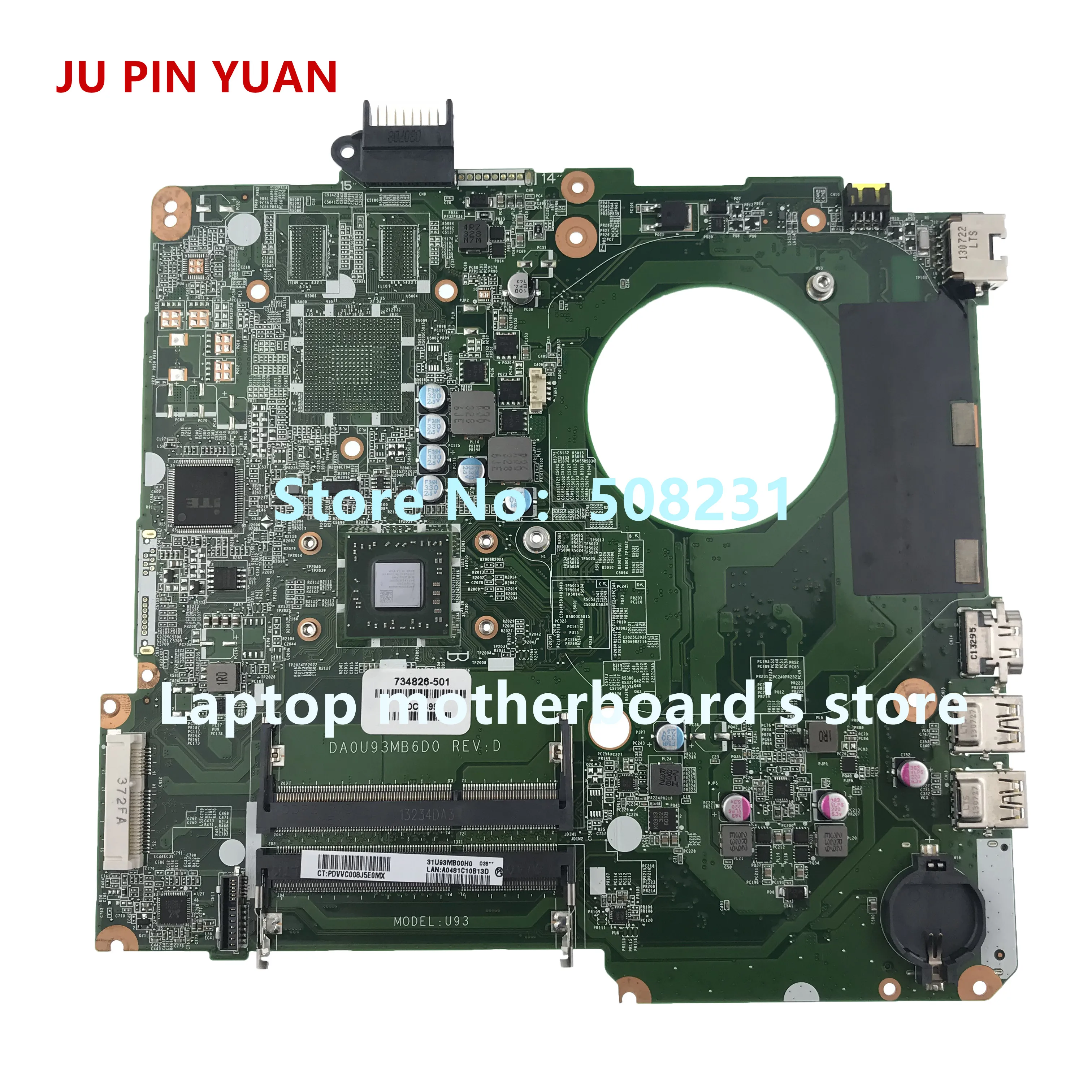 Материнская плата JU PIN YUAN 734826 501 001 U93 DA0U93MB6D0 для HP PAVILION 15 N F 15Z материнская ноутбука