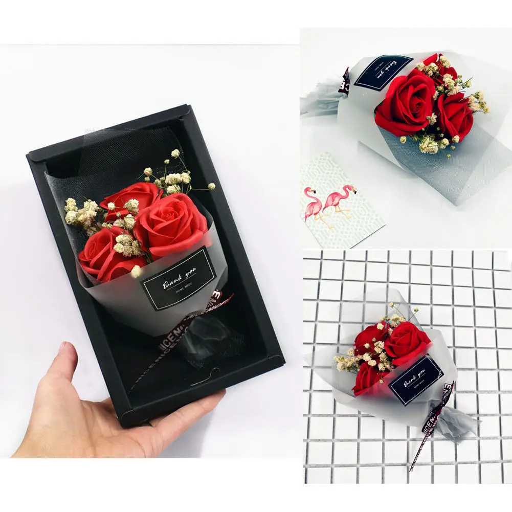 

2019 Newest Hot Soap Flower Bouquet Gift Box Forever Rose Flower Birthday Valentine Day Gift