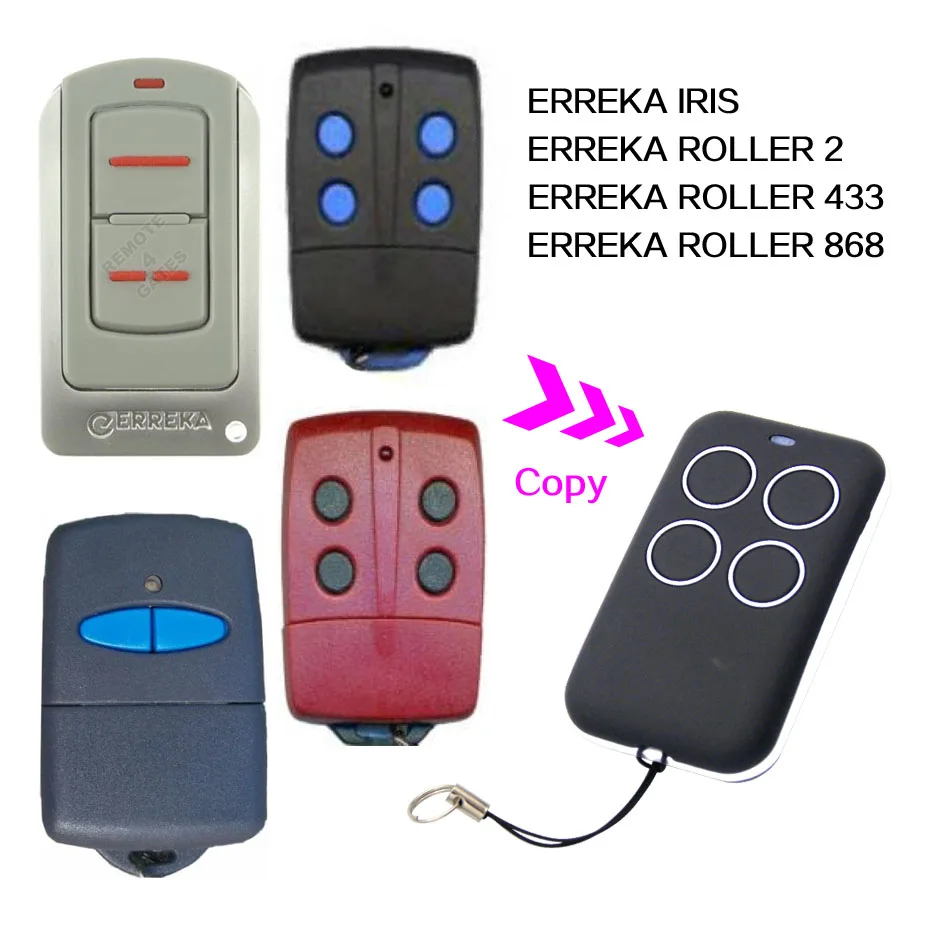 

ERREKA IRIS ROLLER 2 433 868 MHz door remote control universal garage gate remote control ERREKA remotes