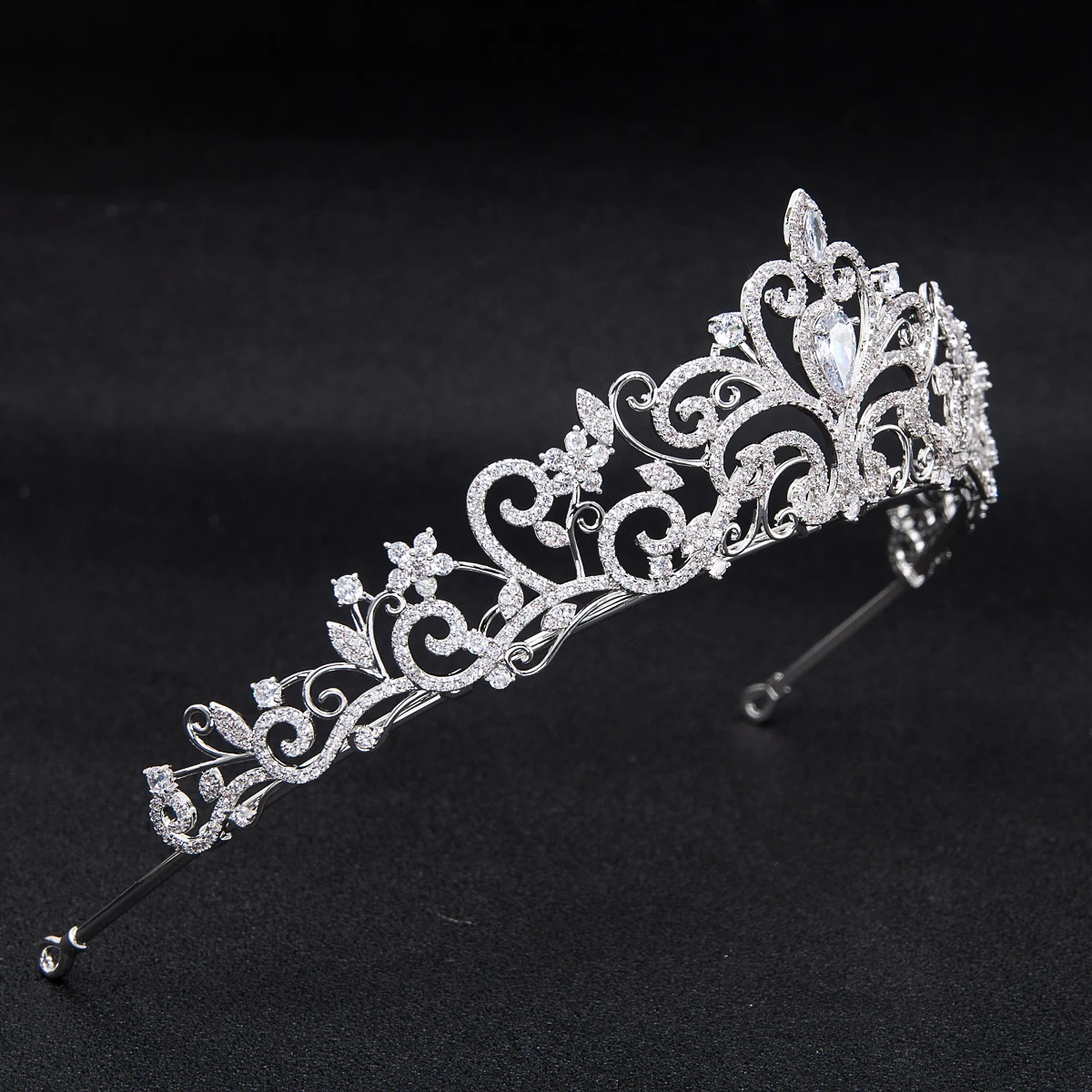 Gorgeous Wedding tiara Full AAA CZ Cubic Zirconia Crowns Pageant Hair Accessories Jewelry Birthday Party Headpiece CH10220