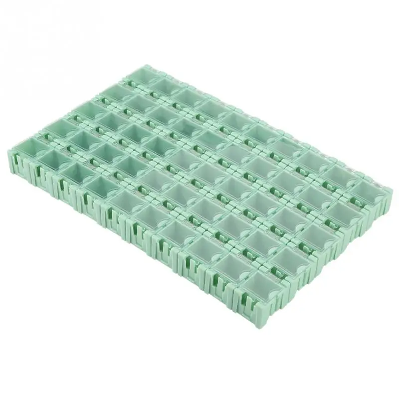 50Pcs Green SMT SMD Container Box Electronic Components Mini Storage Case Kit