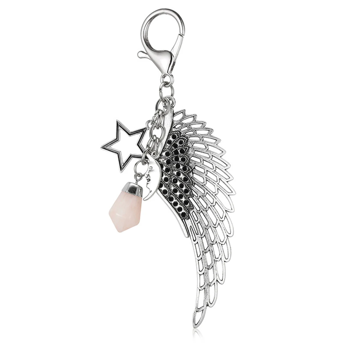 

1pc Star Wing Keychain Punk Personality Fashion Car Keyring Holder Handbag Pendant Decoration Creative Gift Keyring Keychain