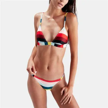 

Womens Summer Bikini Set 2019 New Striped/Pure Color Push-up Swimsuit Bathing Suit Brazilian Summer Two Piece Swimwear Beachsuit