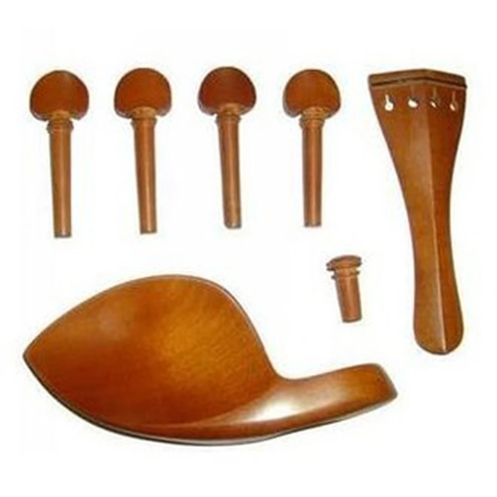 

Jujube Wood Violin Parts Sets Chinrest Drawplates Knob Tailpiece and Pegs Parts & Accessories for 3/4 4/4 Violin