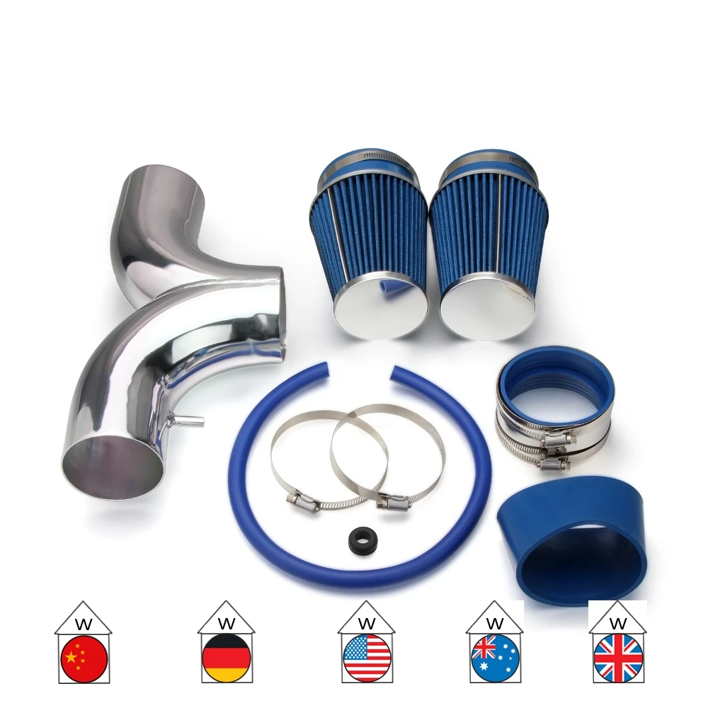 Car Aluminum Air Intake Pipe 2 Filter Kit For Dodge Dakota Durango Ram 1500 FOR Jeep Grand 03-04 Cherokee 04-07 Liberty | Автомобили и