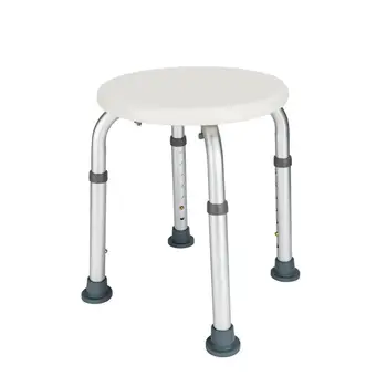 

Shower Chair Seat Bench Stool Aluminum Alloy Elderly Bath Chair Round Stool With Sucker Armrest Medical Supply Dropshopping