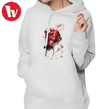 

Hell Boy Hoodie Hellboy Watercolor Design Comic Fanart Hoodies Street wear Graphic Hoodies Women Plus Size Pullover Hoodie