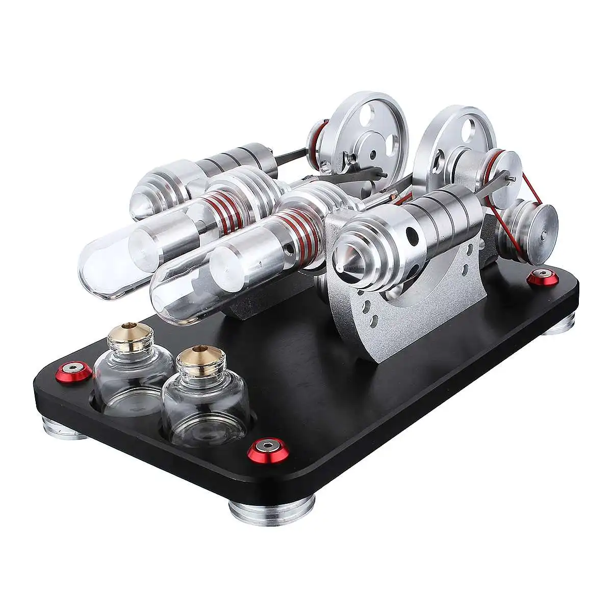 

Double-cylinder Stirling Engine Model External Combustion Student Children Learning Physic Science Educational Building Block