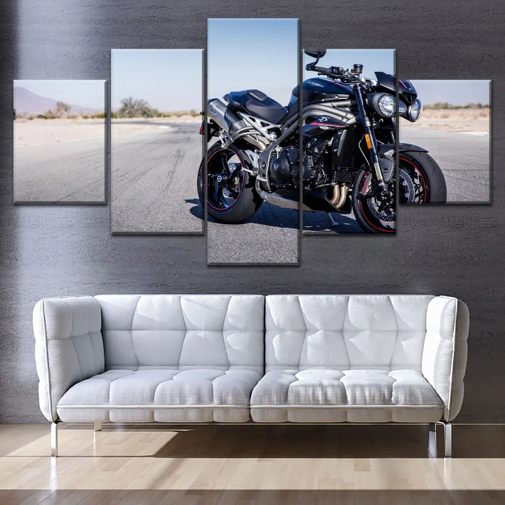 

Modern Home Decor Wall 5 Piece Modular Combinatorial Motorcycle Painting Canvas Print Type Triumph Speed Triple 1050 RS Poster