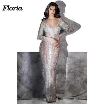 

2018 Arabic Aibye Beading Evening Dress African Muslim Turkish Saudi Arabic Rhinestone Party Dress Robe de soiree Abendkleider