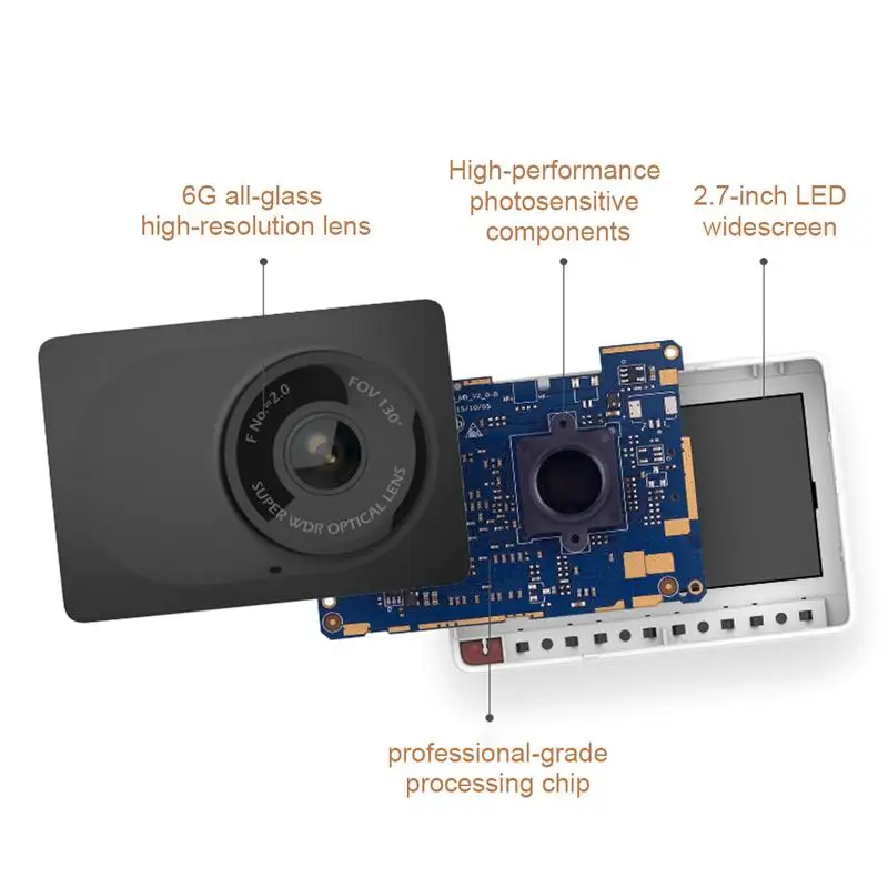 Professional Black Driving Recorder 2.7 Inch Car DVR Dual Core CPU 1080P Video Black Distinct Dash Camera 3D Noise Reduction