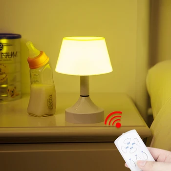 

Remote Control LED Stand Desk Lamp Push Button Switch Lampshade Led Rechargeable Night Light Table Lamps Reading Bedside Lamp