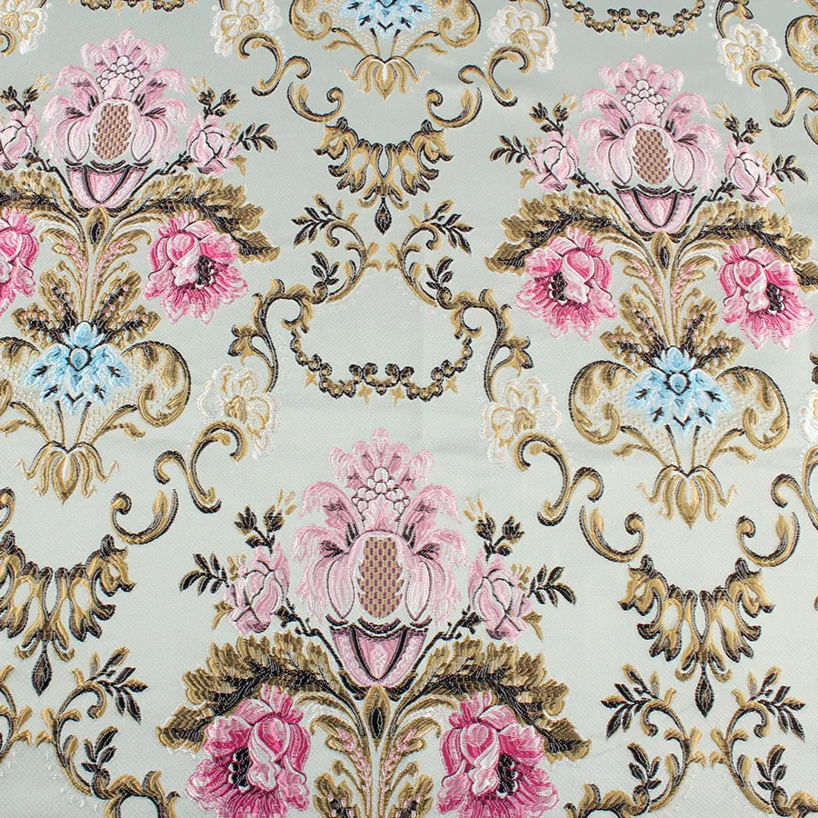 Цветущий цветок полиэстер парча ткань цветочный жаккард одежды плотная одежда шторы обивка ткань по двору