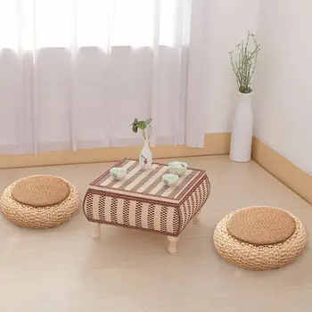 

Handmade Weave Tatami Straw Cushion Balcony Floor Thick Rattan Cushions Zafu Meditation Grass Futon Round Cushion Handmade Weave
