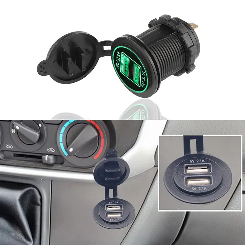 Автомобильное зарядное устройство с двумя USB портами адаптер питания 2 и