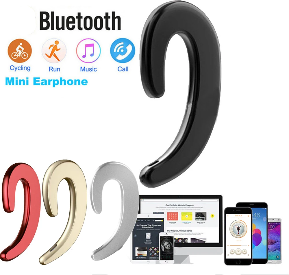

Wireless Headphone Bluetooth Earphone Ear Hook Painless Headset Blutooth Sport Headphones For Phone iPhone