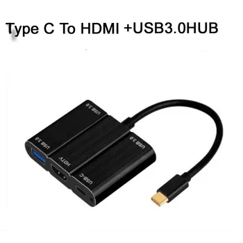 

USB Type C To HDMI 4K UHD USB 3.0 hub Audio Video Cable HDTV Converter Adapters For MacBook MateBook Huawei mate10 samsang S8