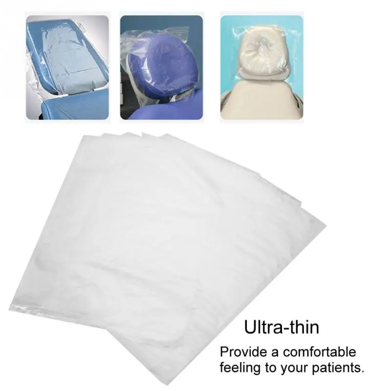 250pcs / Box Disposable Dental Chair Headrest Cover Plastic Transparent