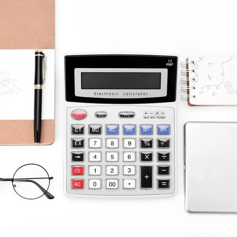 المحمولة آلة حاسبة إلكترونية 12 أرقام شاشة كبيرة العلمية مضاد للانزلاق مكتب/السوق حساب أداة المحاسبة خاص المحمولة آلة حاسبة إلكترونية 12 أرقام شاشة كبيرة العلمية مضاد للانزلاق مكتب/السوق حساب أداة المحاسبة خاص
