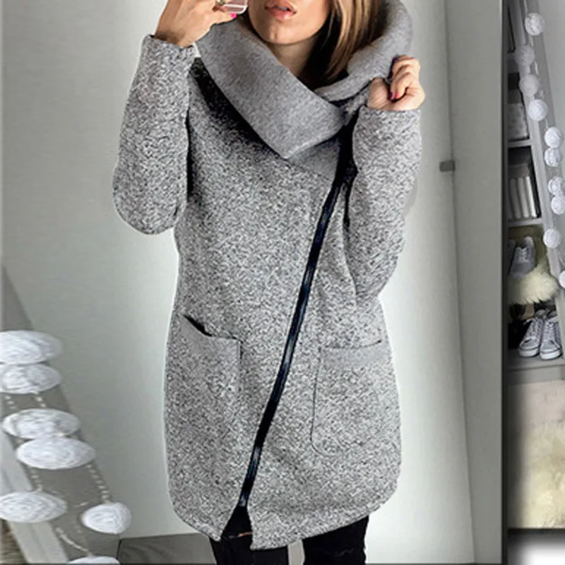 S 5XL Turtleneck Irregular Warm Sweatshirt Winter Fashion