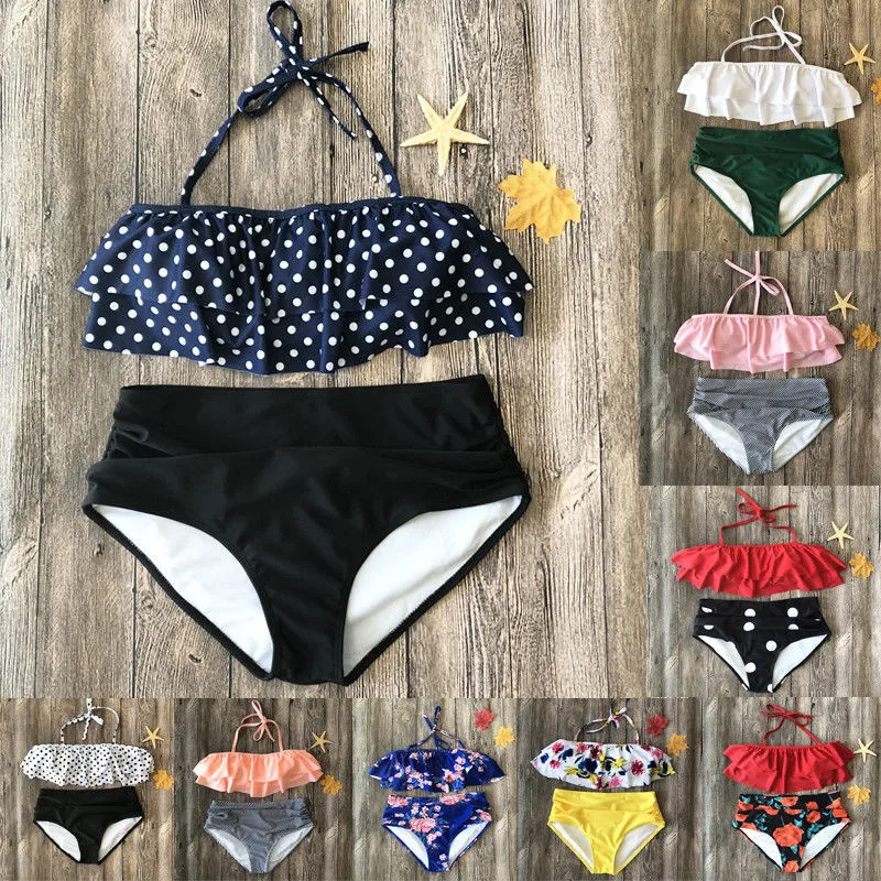 

Meihuida Swimsuit Bikini 2019 Women Flower Swimwear Bikini Bathing suit Triangle Swimsuit Bandage Tankini Beach Clothings Women