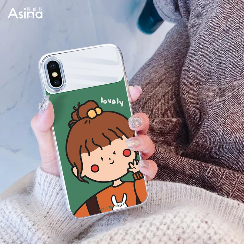 

Luxury Tempered Glass Mirror Phone Case For iPhone 7 8 Plus Cute Shockproof TPU Back Cover For iPhone X XS Max XR Funda Coque