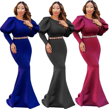 

African Clothing Traditional Real Sale 2019 Autumn Elegent Fashion Style African Women Plus Size Long Dress S-xxl Without Belt