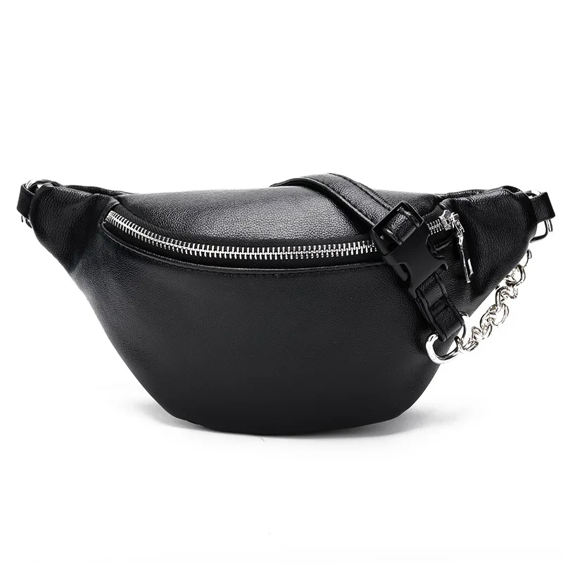 

2019 Summer Fashion Women Running Waist Packs New Style Pu Korean-Style Simple Chain One-Shoulder Crossbody Bag